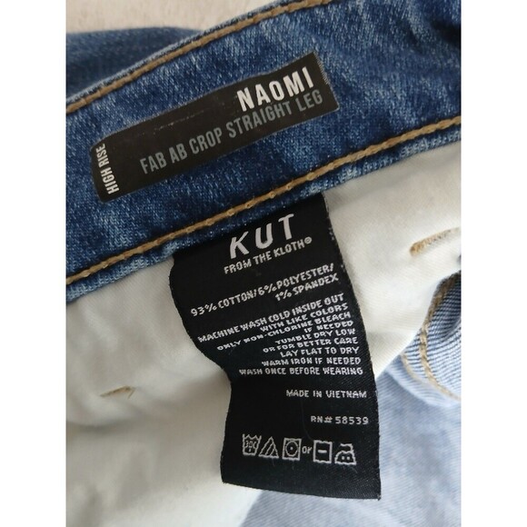 Kut From the Kloth Women’s Naomi High Rise Fab Ab Crop Straight leg 20W Plus - Picture 16 of 16
